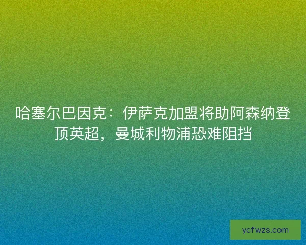 哈塞尔巴因克：伊萨克加盟将助阿森纳登顶英超，曼城利物浦恐难阻挡